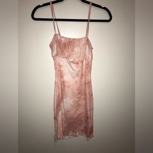 Pink tye dye body con dress